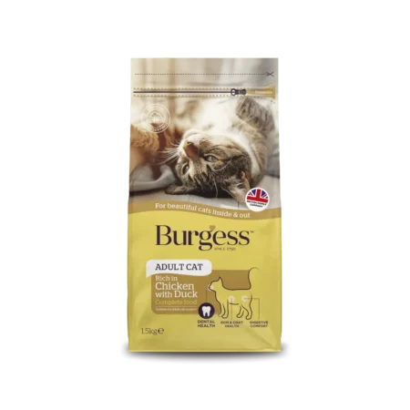 Burgess Dry Cat Food for Adult Cats (Chicken with Duck) 1.5kg