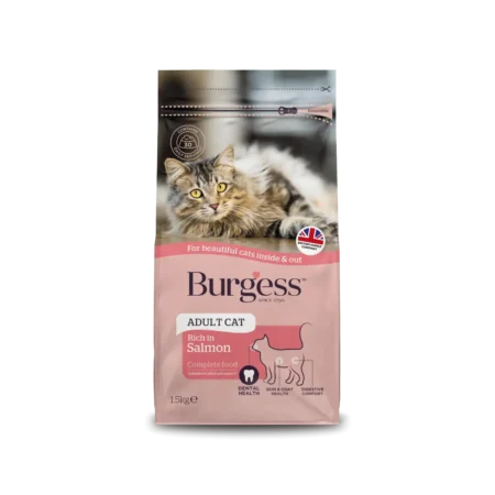 Burgess Dry Cat Food for Adult Cats (Salmon) 1.5kg