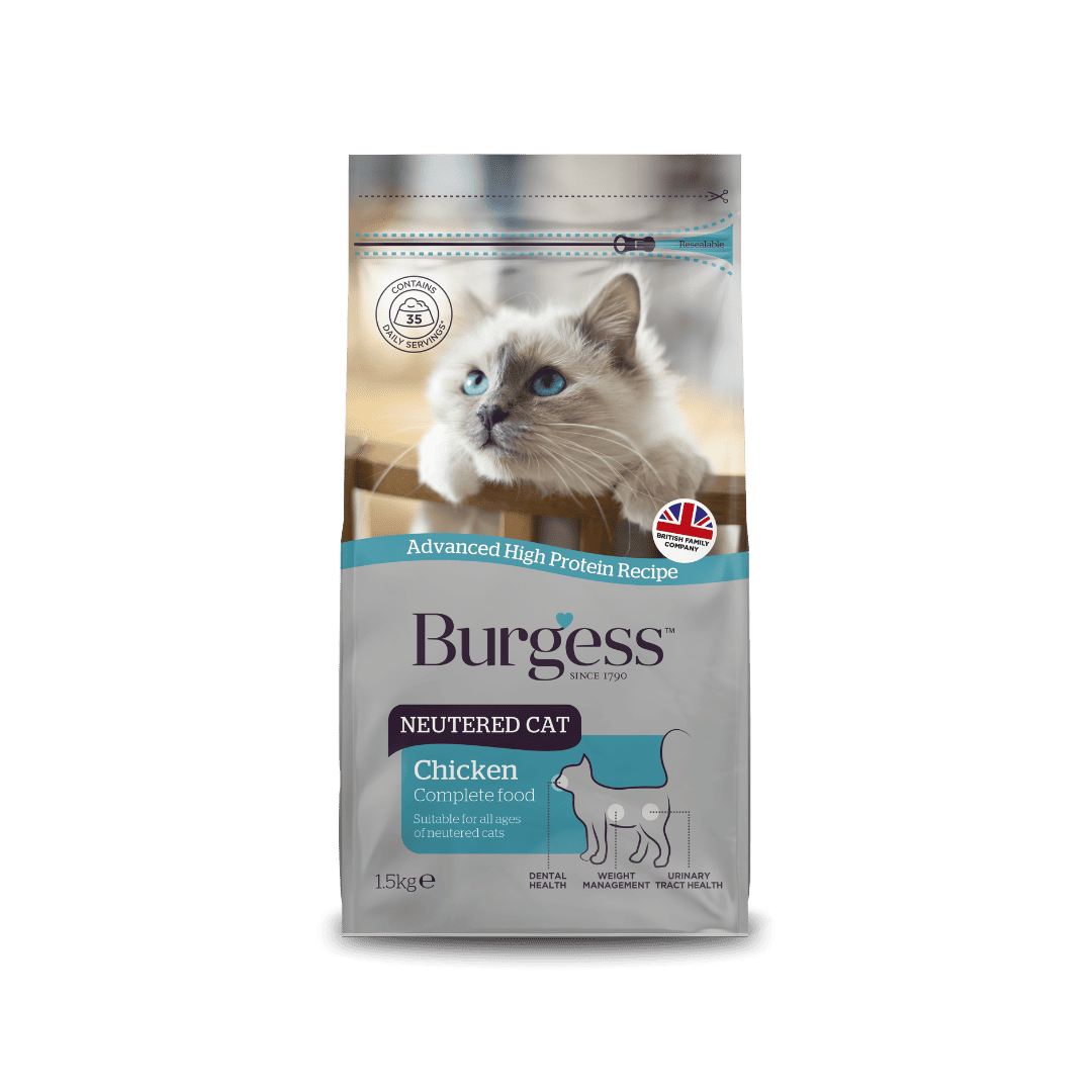 Burgess Dry Cat Food for Neutered Cats 1.5kg