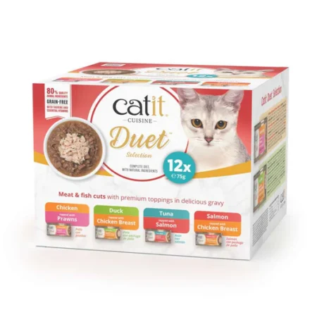 Catit Cuisine Duet Meaty Bites with Shredded Toppings Variety Pack Cat Food