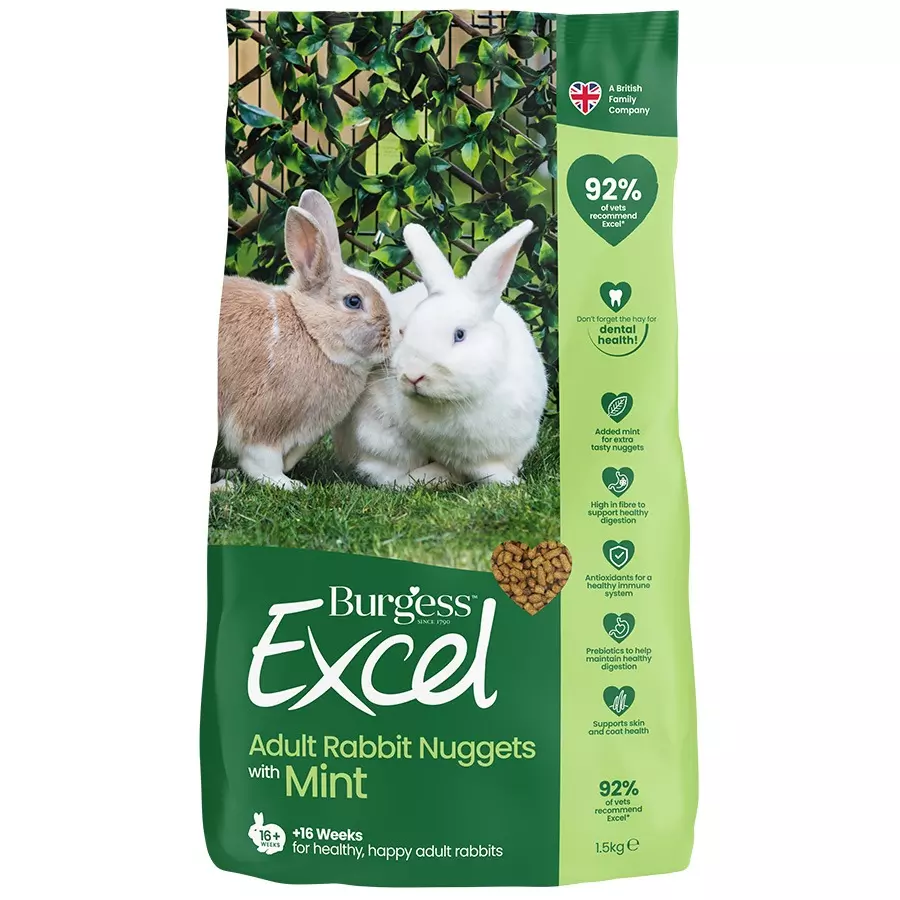 Burgess Excel Adult Rabbit Nuggets with Mint 1.8kg