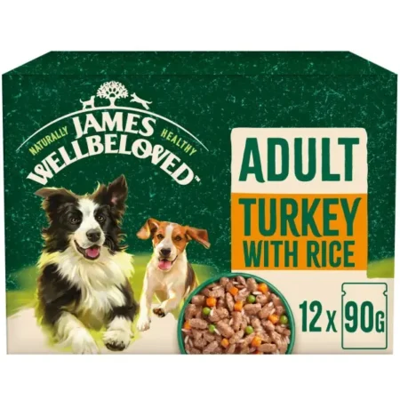 James Wellbeloved Adult Dog Food Pouches (Turkey with Rice & Vegetables)