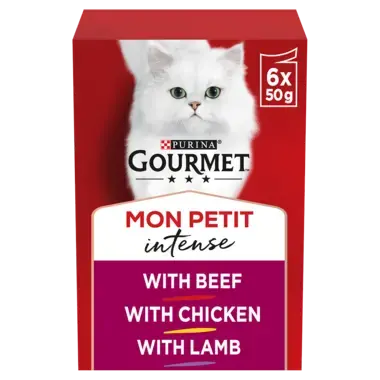 Gourmet Mon Petit Intense Wet Cat Food 6 x 50g Pouches (Multiple Varieties)