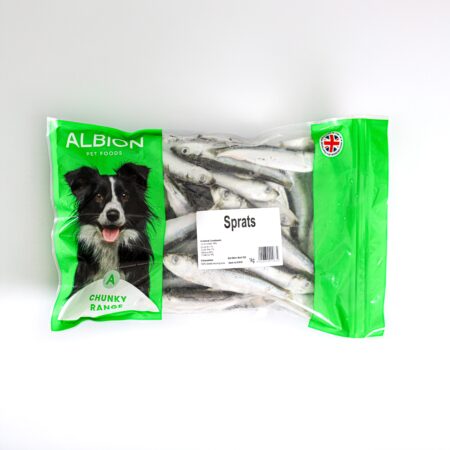 Albion Raw Frozen Sprats for Dogs and Cats 1kg bag