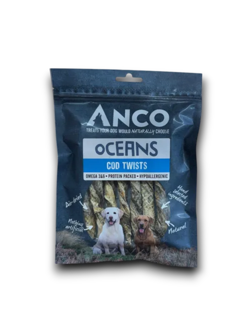 Anco Cod Twists Natural Dog Treats