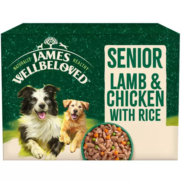 James Wellbeloved Senior Dog Food Pouches (Lamb & Chicken with Rice & Vegetables)