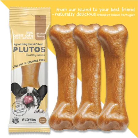 Plutos Healthy Chews Chicken Flavour Long Lasting Cheese Chew for Dogs