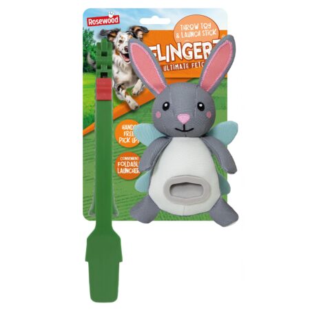 Rosewood Rabbit Flingerz Throw Toy for Dogs