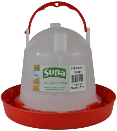 Supa Poultry Drinker Red & White 1.5 Litre