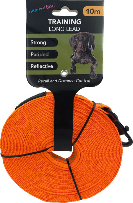 Hem & Boo Reflective Training Long Dog Lead (10m)