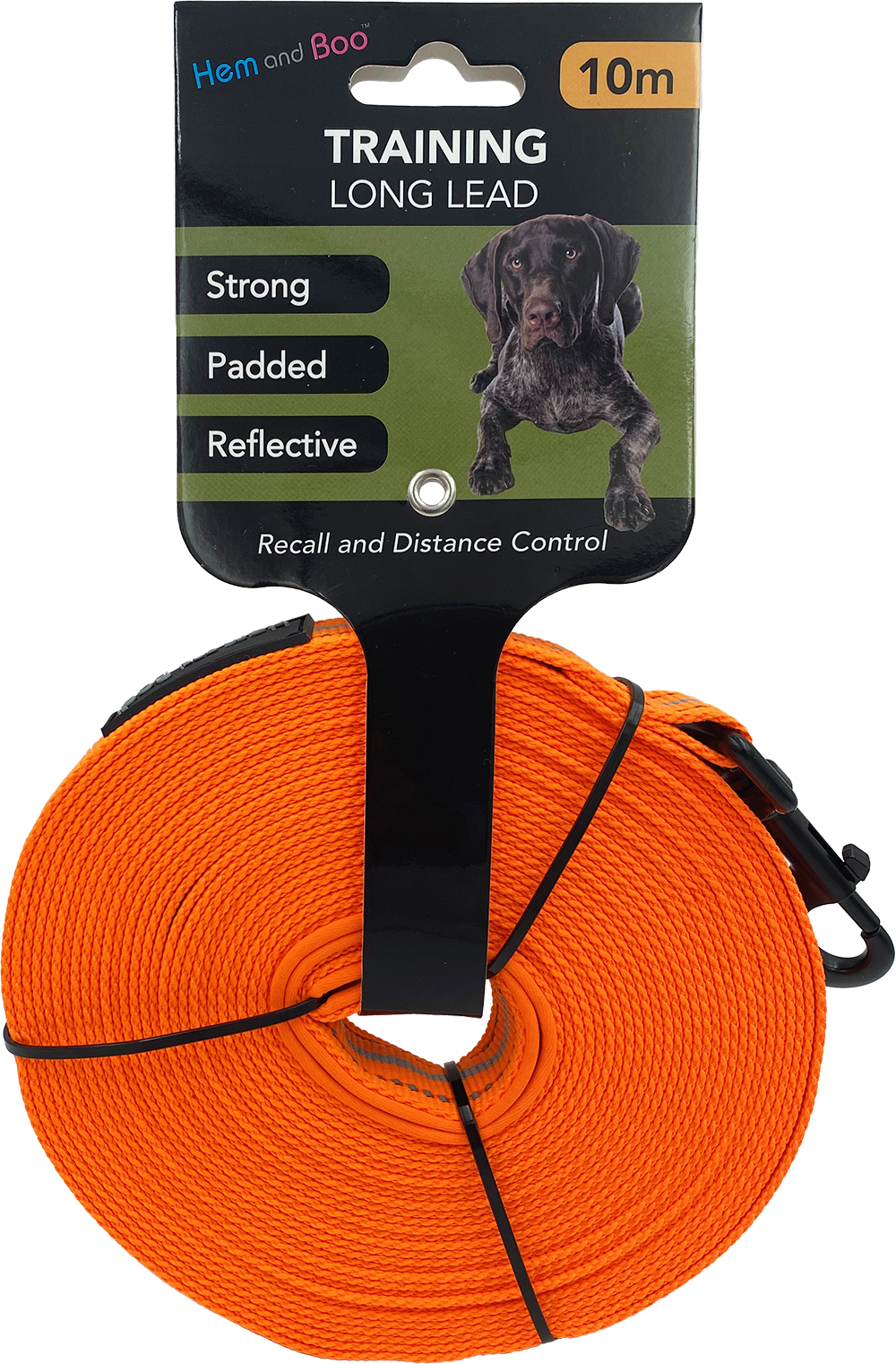 Hem & Boo Reflective Training Long Dog Lead (10m)
