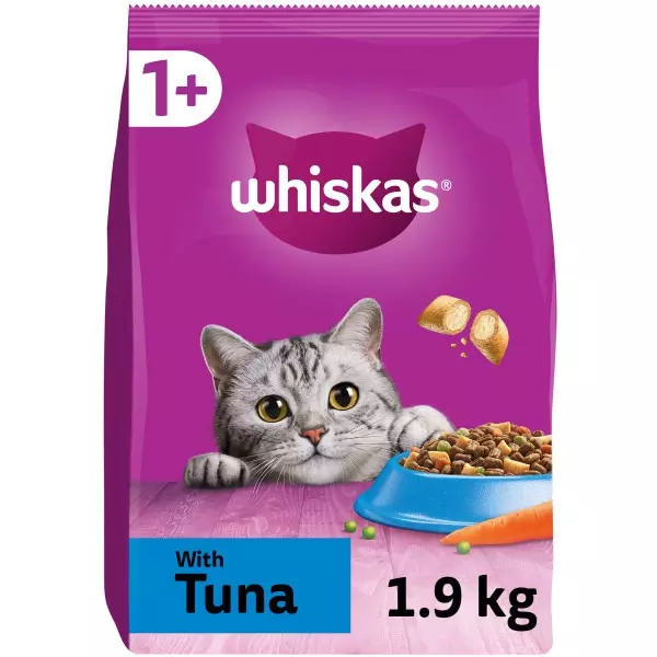 Whiskas Adult Complete Dry Cat Food 1.9kg Bag (Multiple Varieties)
