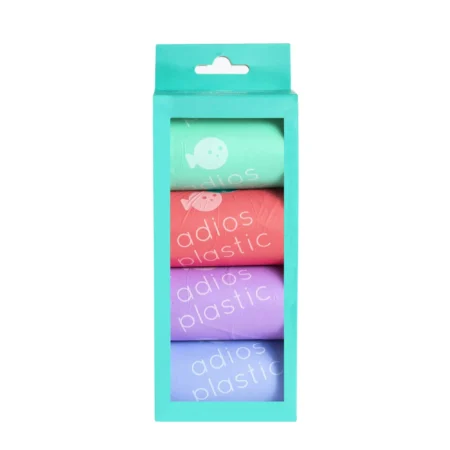 Adios Zero Waste Dog Poo Bags (4 Roll/60 Bag Multipack)