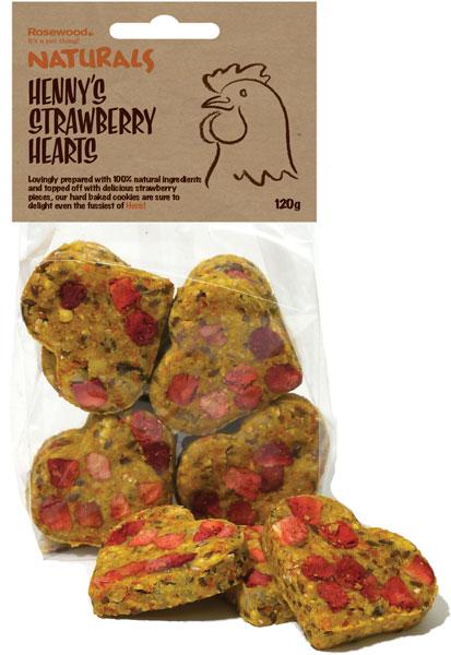 Rosewood Naturals Henny's Strawberry Hearts Chicken Treats